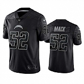 Men's Los Angeles Chargers #52 Khalil Mack Black Reflective Limited Stitched Football Jersey,baseball caps,new era cap wholesale,wholesale hats